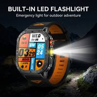 Montre connectée de sport en plein air K70A Amoled, écran 2,13 pouces, Relatek8773EWE-VP, étanche 3ATM, lampe torche LED, montre intelligente pour hommes