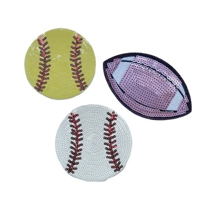 Atacado Bordado Lantejoulas Baseball Patches Camisas De Transferência Esporte Lantejoula Patch Camisa Ferro em Lantejoula Voleibol Patch - Product Image 1