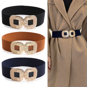 <span class=keywords><strong>Ceinture</strong></span> <span class=keywords><strong>large</strong></span> élastique pour <span class=keywords><strong>femme</strong></span> JULUN avec double boucle carrée, nouvelle <span class=keywords><strong>ceinture</strong></span> tendance automne-hiver pour chemises, robes, manteaux - Product Image 1