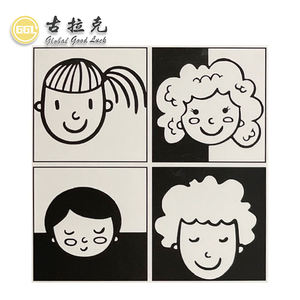 Azulejo de pared Interior de porcelana <span class=keywords><strong>Avatar</strong></span> 300*300 de dibujos animados en blanco y negro moderno para decoración de Villa - Product Image 2