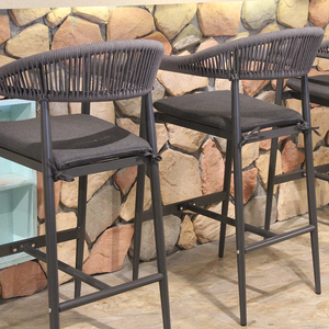 Mobilier de <span class=keywords><strong>Bar</strong></span> d'hôtel moderne, corde tissée à l'extérieur, tabouret de <span class=keywords><strong>Bar</strong></span> haut, <span class=keywords><strong>chaise</strong></span> de <span class=keywords><strong>terrasse</strong></span>, <span class=keywords><strong>chaise</strong></span> de <span class=keywords><strong>Bar</strong></span> extérieur - Product Image 3