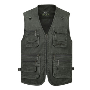 Chaleco de Trabajo Tipo Cargo Multibolsillos para Hombre de Alta Calidad con Logo Personalizado 100% Algodón para Senderismo y Camping - Product Image 3