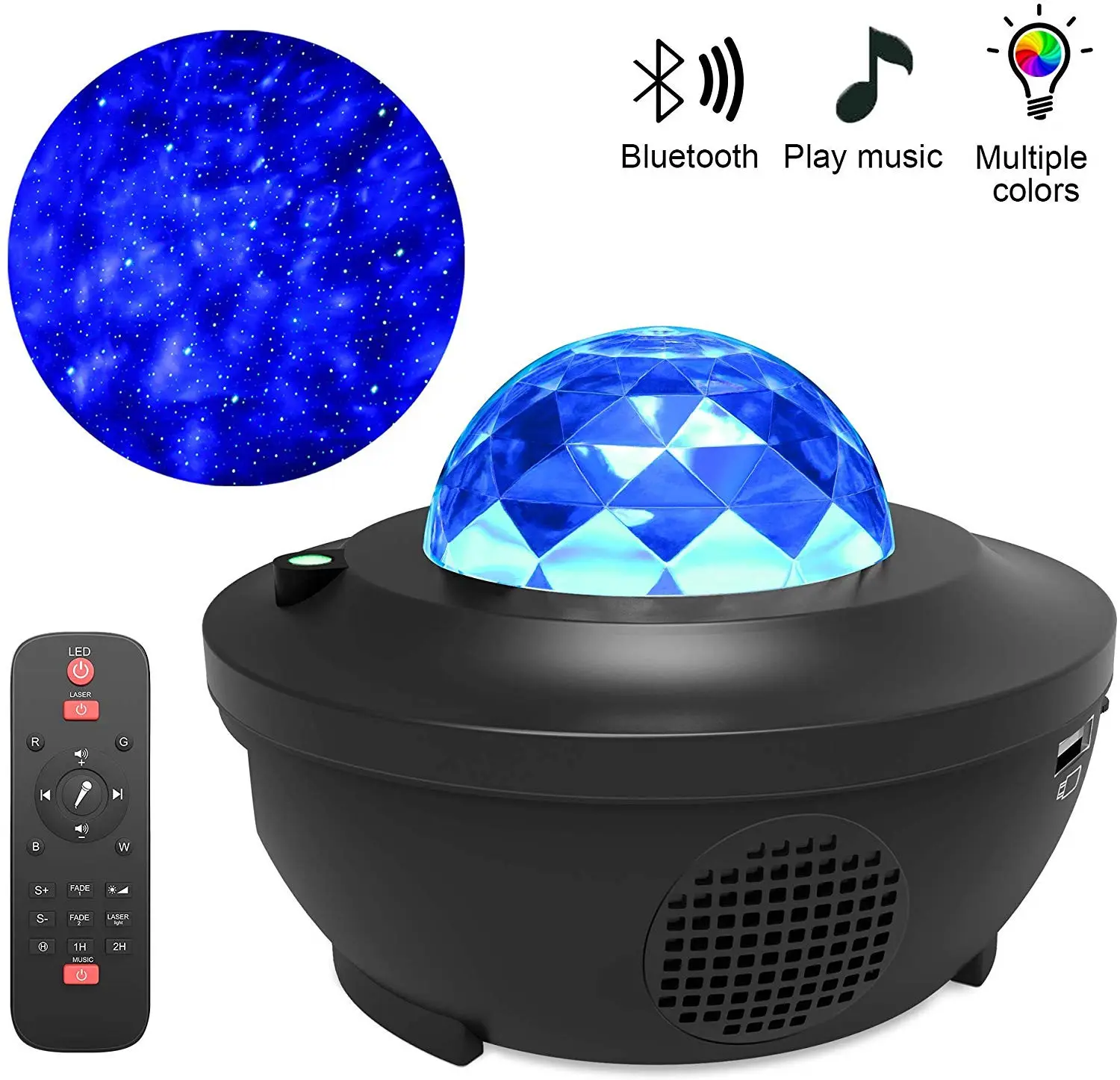 Led Starry Sky Projector Lamp Sterren Star Night Light  USB Voice Control Music Player Projection Lamp Christmas Gift