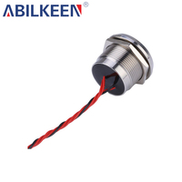 Sakelar Piezo Kepala Datar/Cekung/Miring 22mm Tipe Momentary/Latching Ring Luminous NO/NC/K untuk Kontrol Peralatan Industri
