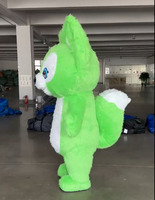 Vente en gros, promotion spéciale fêtes et vacances, costume de mascotte gonflable renard vert pour adulte, idéal pour les soirées et événements.