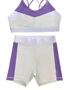 20245 OJK01003 Conjuntos de venta al por mayor Sujetador para niñas Pantalones cortos Yoga Fitness Conjuntos Ropa activa Baile Niños Yoga Conjunto - Product Image 6