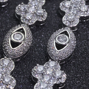Collier tendance personnalisé Hip Hop 10 mm avec croix et œil pour hommes et femmes, chaîne à maillons plaquée argent ornée de zircons, en laiton, idéal pour les fêtes - Product Image 4