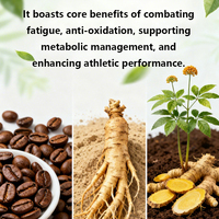 Complément alimentaire oral en film mince à base de café naturel et d'herbes énergétiques OEM, bandelettes orales dissolvables à la caféine avec extrait de Ginseng / Polygonatum