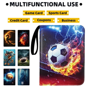 Y Y Custom 400-Pocket Football Card Binder, 4-Pocket Waterproof Album with Removable Sleeves for Collectors - Product Image 1