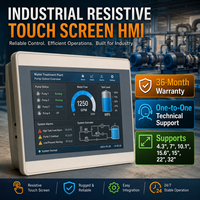 Mochuan - Panel de Control Industrial con Pantalla Táctil HMI de 4,3 Pulgadas, Interfaz de Operador PLC, MDOBUS, RTU, RS485