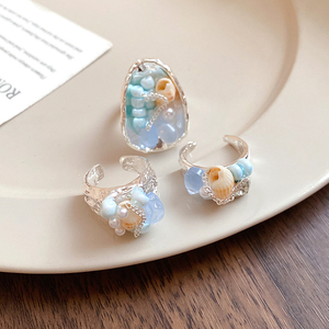 Bagues pour femmes tendance 2026 : Nouvelle collection Océan Bleu au design créatif, style doux et luxueux, vente en gros de bijoux. - Product Image 4