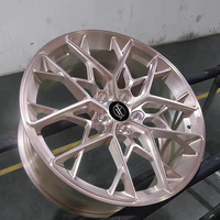 Jantes forgées sur mesure Yufei 19 20 Y-Spoke Mesh Brush Rose 5x112 compatibles M8 en aluminium 6061-T6 à concavité profonde