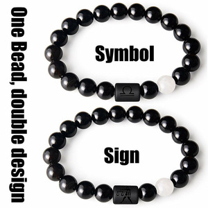 12 zodyak bilezik doğal taş kanseri <span class=keywords><strong>Virgo</strong></span> Leo bilezik bayanlar erkekler çift dostluk mücevherat bilezik mücevherat hediye - Product Image 3