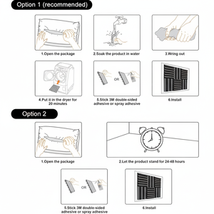 JBER Lot de 48 panneaux acoustiques insonorisants et ignifuges en fibre de verre noire non adhésifs de 2,5x30x30 pouces (1 pouce) pour studio et rembourrage mural - Product Image 1