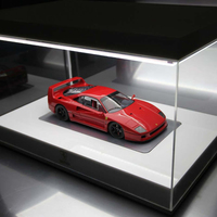 Maßgefertigte Umweltfreundliche Transparente 1:18 Maßstab 32-Fahrzeug-Modell Vitrine mit LED-Beleuchtung Acrylbox - Schwarz & Weiß
