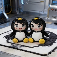 Peluche Adorable Petit Pingouin Qui Cricra et Se Balancarde, Poupée en Polyester Thème Anime, Rembourrage Coton PP, 28/40cm, Idéal pour Fête d'Anniversaire 14 ans et plus