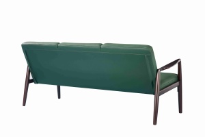 Cómodo Sofá Cama de Tres Plazas Verde Oscuro, Diseño Tradicional con Cojines Rellenos de Esponja Suave, Cubierta de PU, Duradero y Ecológico - Product Image 4