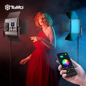 TOLIFO GK-S100RGB lampu Panel LED 100W CCT2700K-10000K Studio Bicolor RGB lampu Video fotografi mendukung kontrol aplikasi DMX512