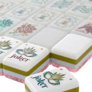 Le meilleur ensemble de tuiles de mahjong américain pour quatre joueurs, avec des bandes acryliques présentant le motif <span class=keywords><strong>JOKER</strong></span>, gravées sur 160 tuiles. - Product Image 2