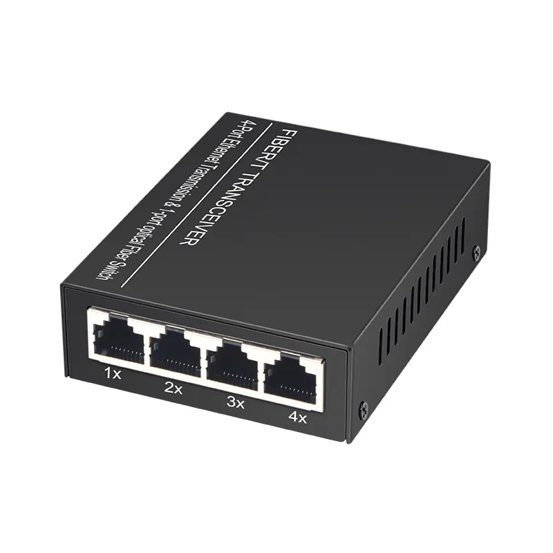 10/100 M 4ports rj45 single fiber media converter 1310/1550 fiber optic media converter