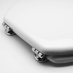 Tapa de Inodoro Globo Vaso Lei Blanca Alargada, de Liberación Rápida, Estilo Europeo Moderno, Material PP, Forma de V, para Baño del Hogar - Product Image 2