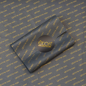 <span class=keywords><strong>Papier</strong></span> de soie personnalisé, <span class=keywords><strong>papier</strong></span> de soie noir avec logo imprimé or rose pour l'emballage - Product Image 1