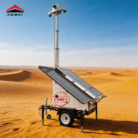 Remolque de Seguridad Solar Móvil para Exteriores con 3 Paneles Monocristalinos de Silicio de 400W, Controlador MPPT y 4 Baterías de 200Ah para Minería