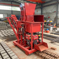 Machine de fabrication de briques semi-automatique à moteur diesel pour briqueterie de terrain, avec dispositif de moulage, fournie directement par l'usine