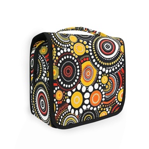 Hippie Australia Indigenous Aboriginal Art Cosmetic Make up Bag Dopp Kit Hook Hanging Travel Toiletry Bag for Women and Men - Product Image 4