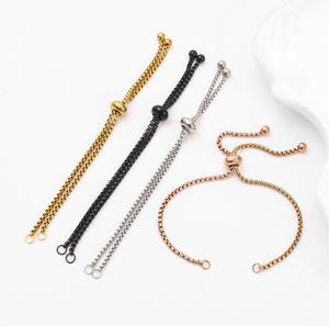 Cadenas Deslizantes Ajustables de Acero Inoxidable para <span class=keywords><strong>Hacer</strong></span> <span class=keywords><strong>Pulseras</strong></span>, Cadenas Extensoras Deslizantes con Terminales de Bola para Mujer, <span class=keywords><strong>Pulseras</strong></span> Semiterminadas para DIY - Product Image 1