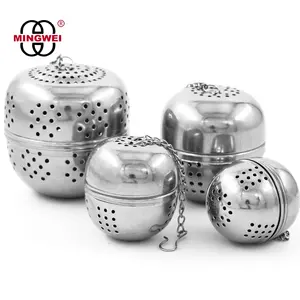 MINGWEI Stainless Steel Seasoning Ball Tea Infuser Mesh Strainer Loose Tea Leaf Spice Ball With Rope Chain