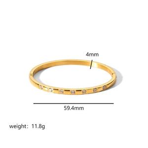 Bracciali in oro PVD 18k unisex con quadrifoglio, bracciale impermeabile in <span class=keywords><strong>acciaio</strong></span> <span class=keywords><strong>inossidabile</strong></span> <span class=keywords><strong>316l</strong></span>, <span class=keywords><strong>gioielli</strong></span> con zirconi da donna, ideali come regalo. - Product Image 5