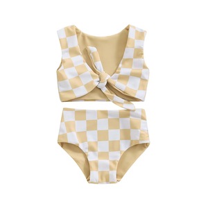 Verano playa vacaciones niña traje de baño 2 piezas conjunto de baño estilo Vintage cintura alta Bottoms - Product Image 2