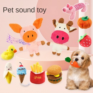 Plush âm thanh chó Đồ chơi cắn kháng dây bóng 3D trái cây phim hoạt hình Thiết kế động vật chơi làm cỏ giấy Mèo Túi - Product Image 3