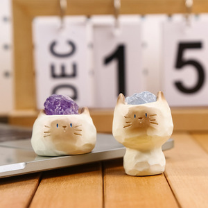Yu Mo Craft Cat Crystal Figurine Ornament <b>Blind</b> Box Desk Decor Gift for Office or Home Decoration - Product Image 1
