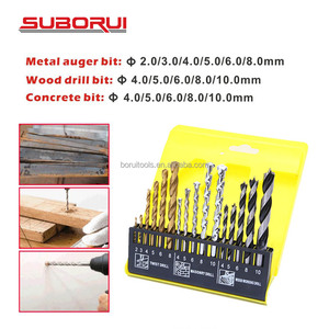 Suborui 16pcs Metric hỗn hợp kết hợp HSS brocas <span class=keywords><strong>Twist</strong></span> nề khoan bit thiết lập cho kim loại bê tông khoan gỗ - Product Image 5