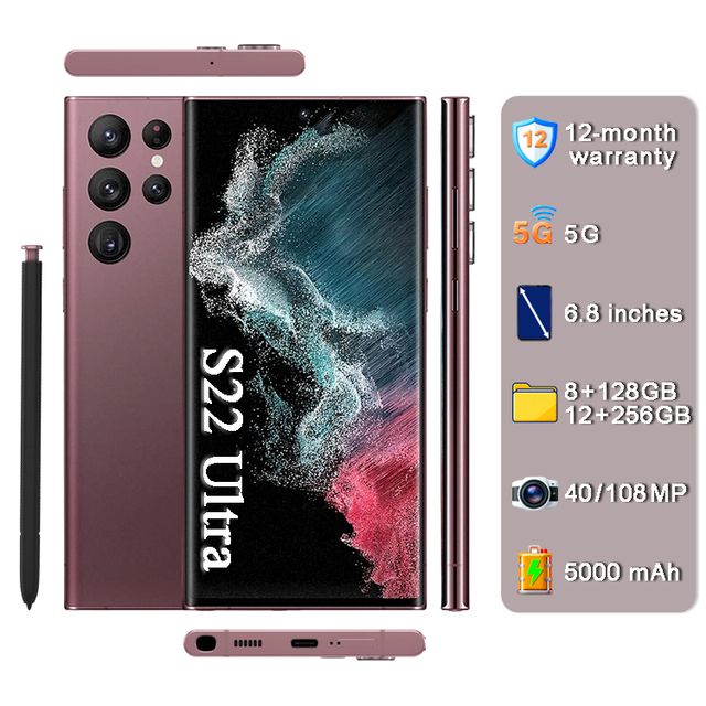 Wholesale High Quality Original Mobile Phones S22 Ultra 128GB [108MP Camera] 100% Unlocked Global Version 5G Smart Phone