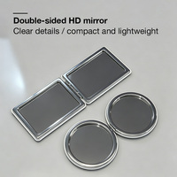Miroir de poche rond mignon en gros, diverses formes, gravure laser, double face, pliable, pour salon de beauté
