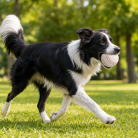 Jouet de tennis pour chien en latex qui couine, 2 tailles (petite et grande), balle à mâcher pour nettoyer les dents, pour chiots et chiens de taille moyenne à grande