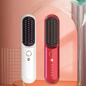 Affichage LCD de la température Verrou de sécurité électrique <span class=keywords><strong>sans</strong></span> <span class=keywords><strong>fil</strong></span> Rechargeable <span class=keywords><strong>Brosse</strong></span> à lisser les cheveux <span class=keywords><strong>Brosse</strong></span> à peigne chaude électrique <span class=keywords><strong>sans</strong></span> <span class=keywords><strong>fil</strong></span> - Product Image 5