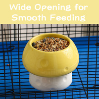 Bol d'alimentation surélevé en forme de champignon pour oiseaux, mangeoire en céramique pour perroquets, petit bol pour nourriture et eau pour animaux de compagnie avec support stable