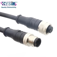 Kabel M12 Lurus Male ke Female 2 Kutub, Adaptor Kabel Set untuk Sensor