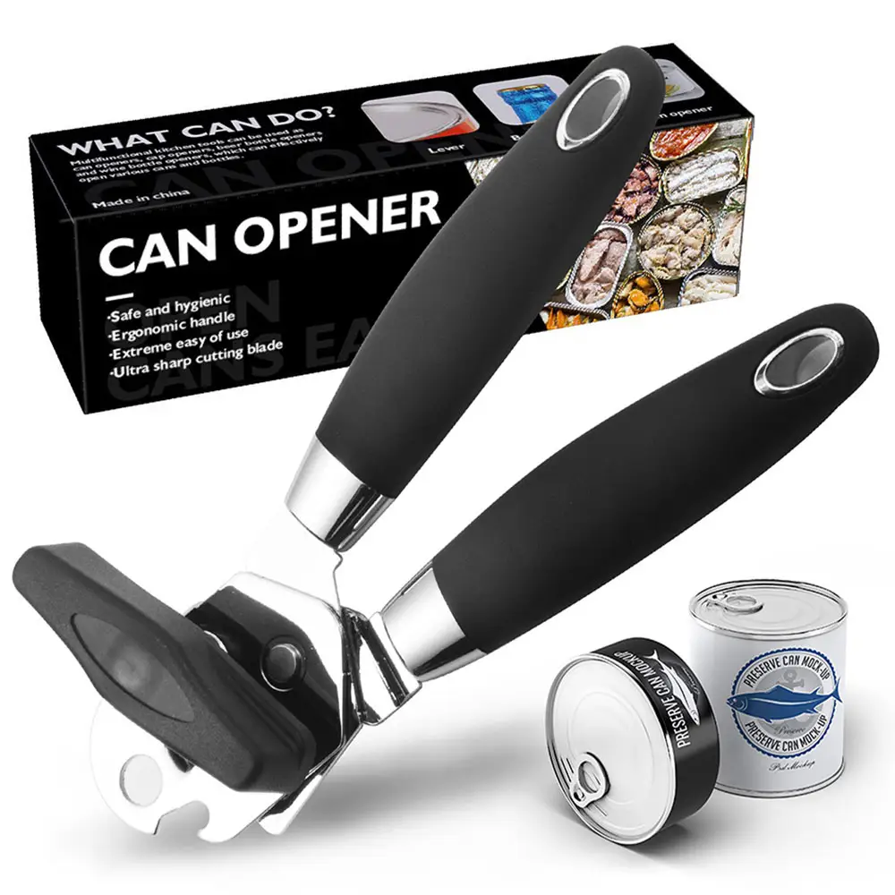 Apriscatole portatile Topless, apriscatole in acciaio inossidabile potente coltello per inscatolamento utensili da cucina apriscatole manuale/