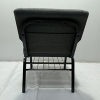 Chaise d'église de connexion avec porte-livres cadre en métal chaise d'église de pasteur gris utilisée pour la vente chaise d'église de conférence en tissu gris