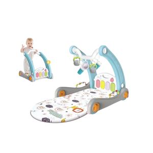 Tapis d'éveil et portique d'activités 2-en-1 en coton pour bébé, avec piano, 0-12 mois - Product Image 1