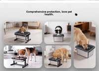 Gamelle surélevée pour grand chien, hauteur réglable, durable, anti-fuite, antidérapante, écologique, en acier inoxydable, étanche