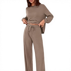 Ensemble deux pièces décontracté pour femme WARPRO INDUSTRY – Haut à manches longues confortable en Spandex/Coton, coupe ample - Product Image 2