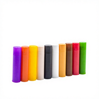 Vente en gros de tubes de baume à lèvres en plastique vides de 5 ml 5 g, ronds, violet, lilas, jaune, bleu, blanc, noir, rose, vert, emballage