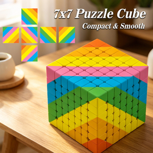 Cube de vitesse arc-en-ciel Eco ABS 7x7, jouet de puzzle cérébral pour adultes à haute difficulté, cube magique infini en plastique coloré - Product Image 5