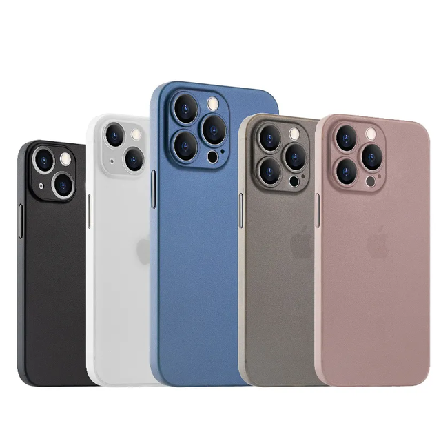 Ultra Thin PP Mobile Phone Case for iPhone 12 13 14 15 Frosted Back Cover Thin Matte Case